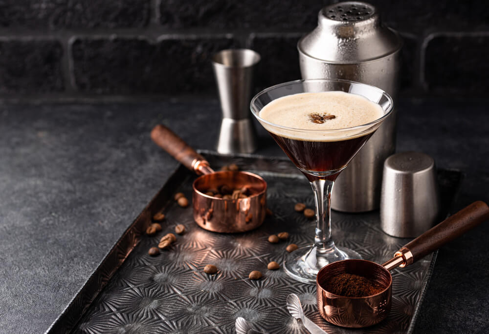 The espresso martini is an easy and delicious romantic cocktail idea